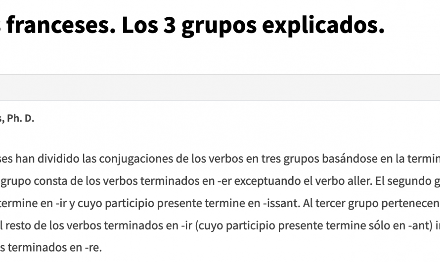 Los Verbos Franceses Los 3 Grupos Explicados Moddou Fle