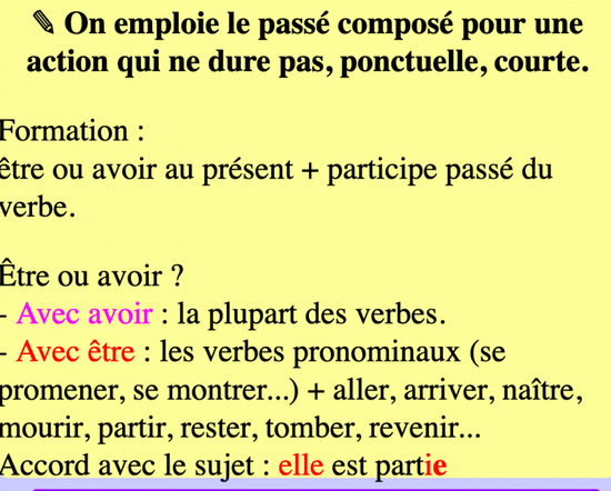 Tout savoir sur le passé composé. Audio + Exercices + fiches.