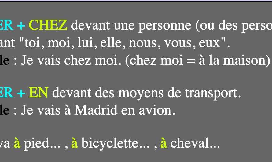 Le verbe aller + « chez », « en » ou  « à ». Écoutez et complétez !