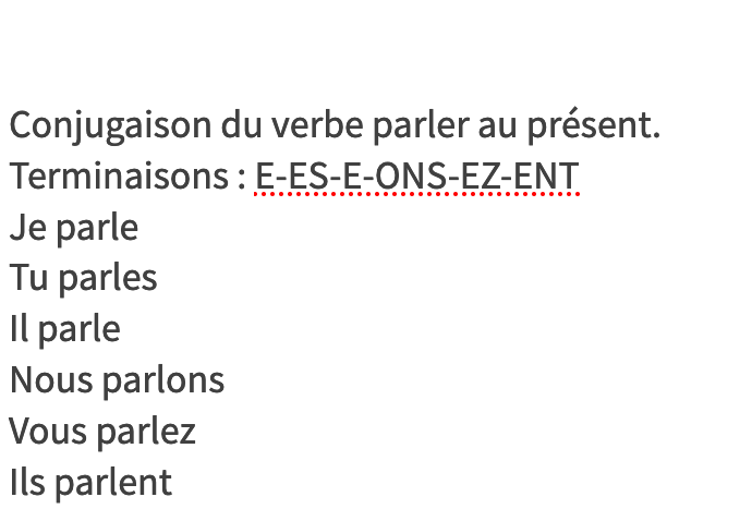 Verbe parler au présent. Lisez et écoutez !