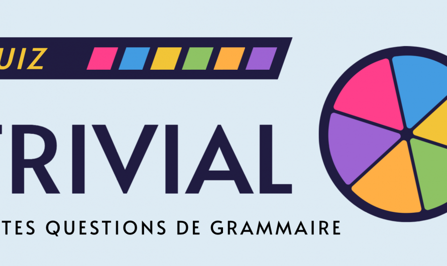 Quiz de grammaire animé, 6 petites questions.