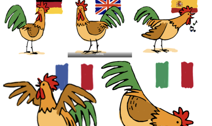 Comment fait le coq ou le cochon en Angleterre, Allemagne, France, Espagne ou Italie ? Écoute et trouve ! Suivant les pays ce n’est pas la même chose.