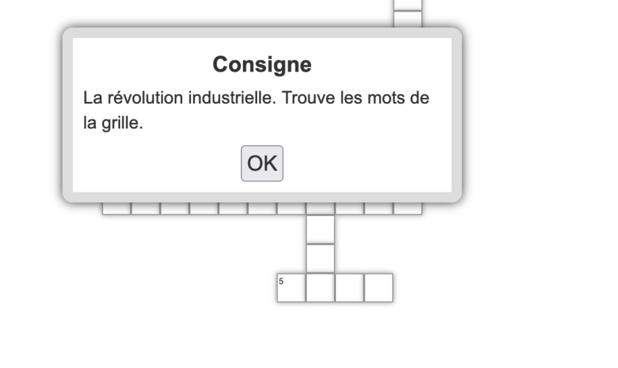 La révolution industrielle. Trouve les mots de la grille.