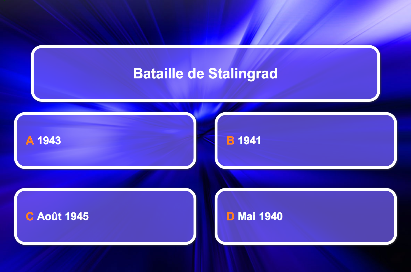 Jeu d’histoire (2 ème guerre mondiale)