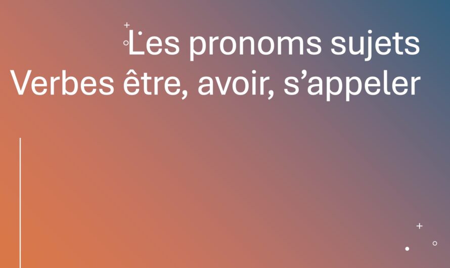 Vidéo explicative + exercices : Pronoms sujets & verbes être, avoir, s’appeler
