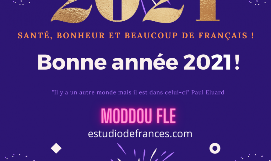 Bonne année 2021 ! Santé, bonheur et beaucoup de français !