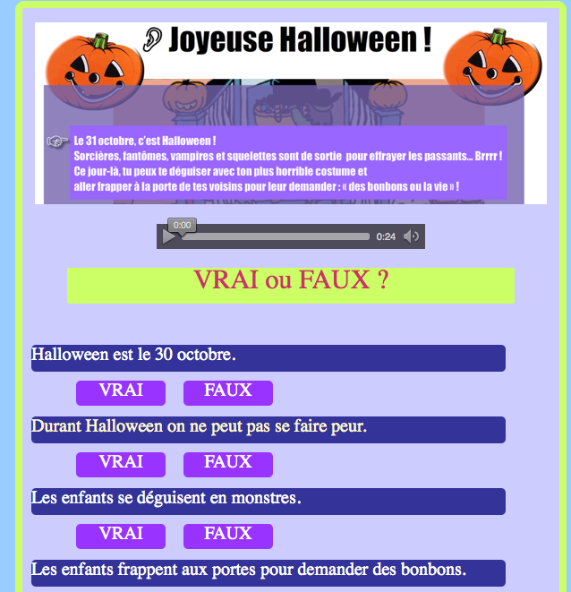 Activité « Halloween » compatible tablettes et smartphones (en HTML5)