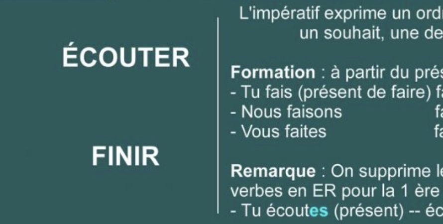 Savoir conjuguer les verbes à l’impératif. Exprimer un ordre, un conseil…