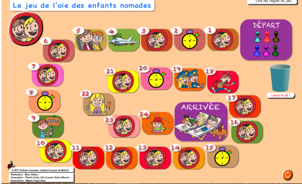 Jeu de l’oie des « enfants nomades », ressource TBI-TNI – version flash