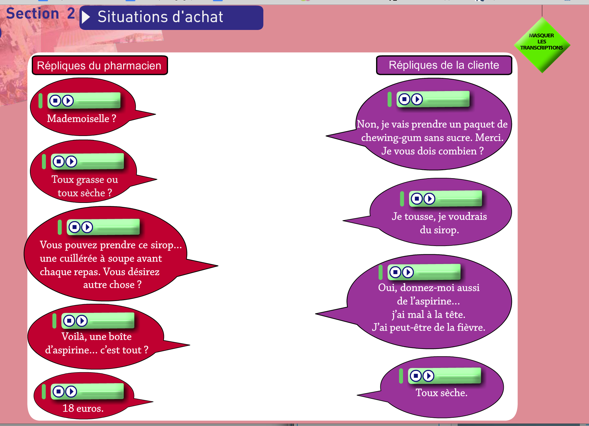 Situations d’achat – Dialogue